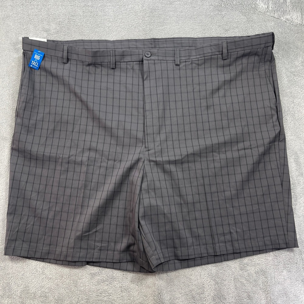 Haggar Shorts Mens 60 Charcoal Window Pane Cool 18 Pro Windowpane Golf